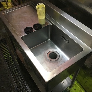 マルゼン 一槽水切付シンク 水切り位置: 右側