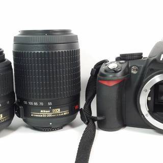 年末年始、クリスマスに SD付 Nikon ニコン D3100 200㎜ ダブルズームキット 18-55mm 55-200mm 一眼レフカメラ