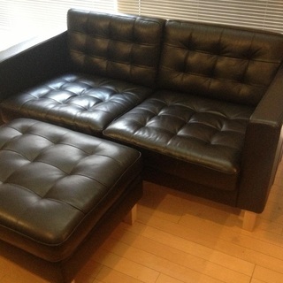 【値段交渉可能】【引き取り可能】IKEA合成皮革ソファ 2人掛け 値段交渉可能】【引き取り可能】IKEA合成皮革ソファ 2人掛け 値段交渉