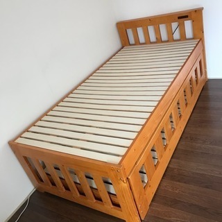 すのこ親子ベッド  コンセント付き 木製 引出タイプ  2段ベッド