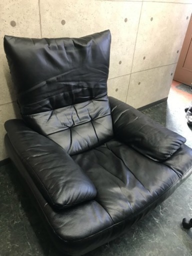 SALE】高級家具 アサヒ ボストン 1人掛け ソファー 本革 黒