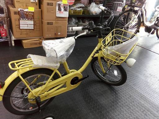 【新品】　BIKKE　16インチ　イエロー　キッズ　自転車