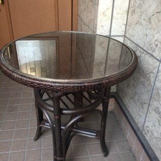 アジアン テーブル椅子、ミラーのセット
