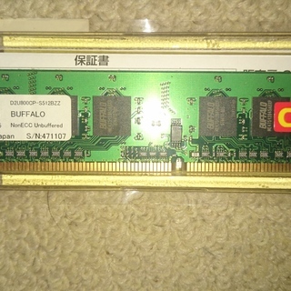【中古】BUFFALO PC2-6400U 512MB DDR2...