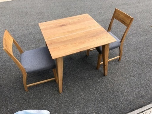 美品 無垢 ダイニングテーブルチェアセット 食卓テーブルイス