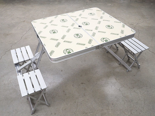 キャンプ用品 希少 Coleman/コールマン 折りたたみテーブル ピクニックテーブル Model 170-5809 82×163×73 cm 廃盤品
