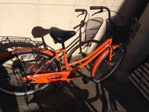 美品 オレンジ 自転車