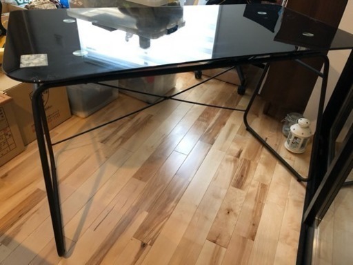 ガラスパソコンテーブル.チェアセット