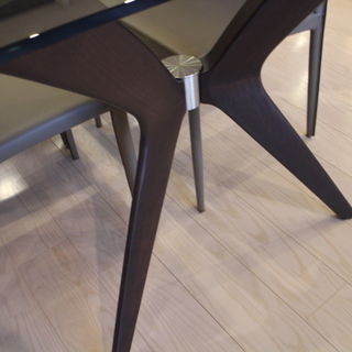 お年玉セール!!11日迄 展示品 Calligaris/カリガリストーキョー ガラストップ ダイニングテーブル・チェア4脚付(17221-2)