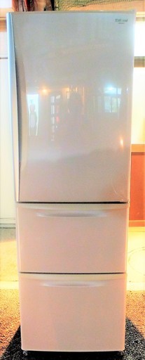 ☆ナショナル National NR-C377M 365L 3ドアノンフロン冷凍冷蔵庫◆大容量でもスリムタイプ