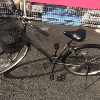 【自転車】26型シティサイクル（カゴ・LEDライト・鍵付き）