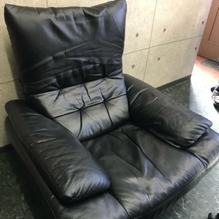 【SALE】高級家具 アサヒ ボストン 1P&3P本革ソファーセット 黒