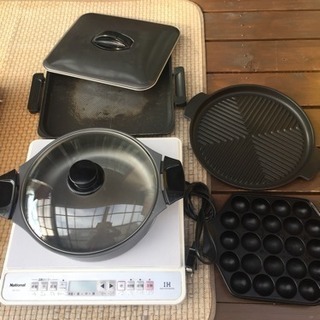 IHホットプレートセット 鍋 たこ焼き 焼肉用鉄板Panasonic