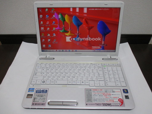 【美品】東芝製  dynabook Satellite T451/35DWJ　CPUi3 HDD250GB メモリー4GB　Win7 Home Prem　リカバリー済　 中古動作品