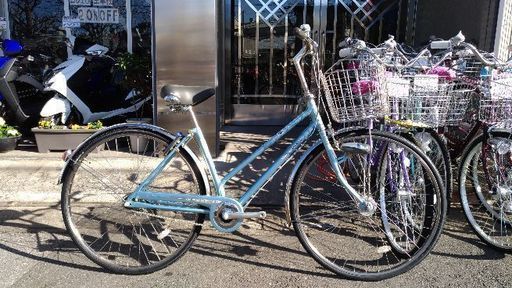 一台限り！処分価格！ミヤタサイクル　ステンマックスα　２７インチ　水色です。