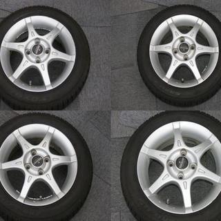 TOYOスタッドレスタイヤアルミホイールセット155/65R14中古美品バリ山◆ユニバース6◆軽自動車に