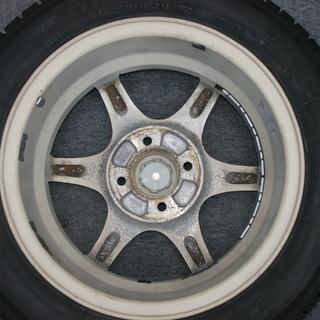 TOYOスタッドレスタイヤアルミホイールセット155/65R14中古美品バリ山◆ユニバース6◆軽自動車に