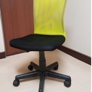 椅子　オフィス用チェアー　中古品　グリーン×ブラック