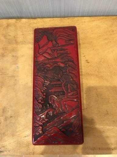 仙臺 堆朱 硯箱