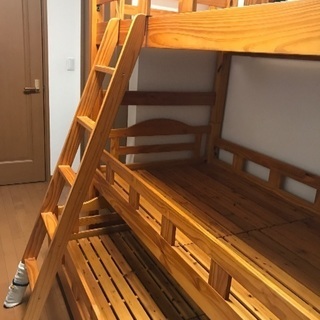 セシール 木製 三段ベッド 