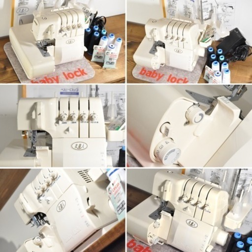 【整備済】フルセット Baby Lock 2本針4本糸 自動糸通し 衣縫人 ベビーロック ロックミシン ジューキ JUKI マット 針 糸付