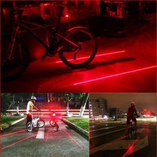 ●輸入新品● 自転車用レーザー付きLEDテールライト。赤