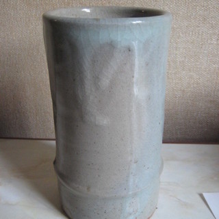 陶芸品　円柱花瓶　花器
