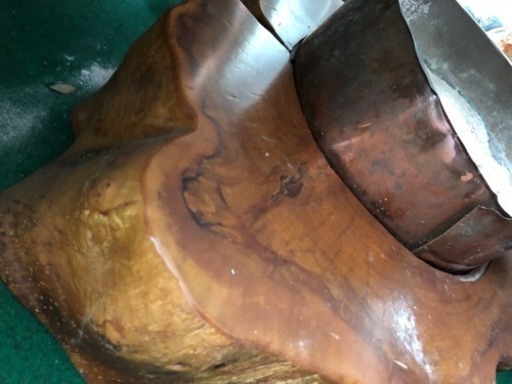 無垢材 囲炉裏 炉端 銅製 灰付き アンティーク レトロ