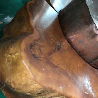 無垢材 囲炉裏 炉端 銅製 灰付き アンティーク レトロ