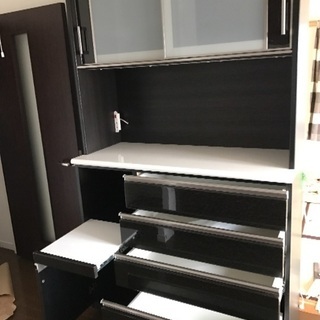 美品】ニトリ ポスティア 120cm幅 ダークブラウン キッチンボード