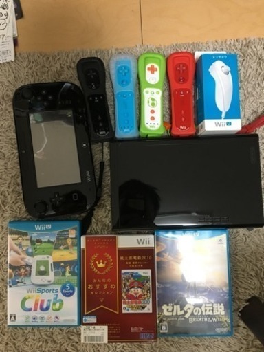 Wii Uファミリープレミアムセットリモコン4つ+ヌンチャク+ソフト3つ