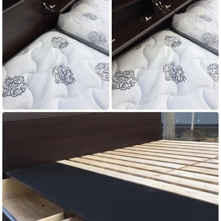 お値段以上⤴︎ニトリ❤️ レア✨クイーンベッド🛌定価20万の高級sealyマットレス付き