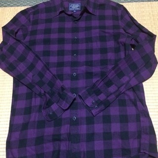 値下げ❗️紫チェックシャツ