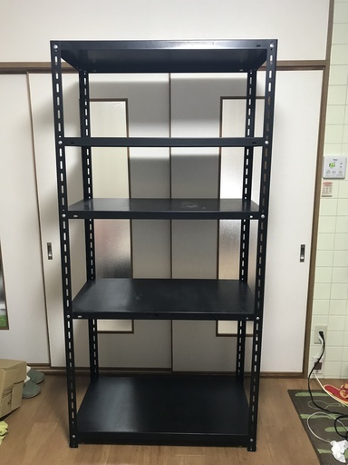 スチール棚 スチールラック【E】（高さ180cm幅87.5cm奥行き45cm）棚5段　ブラック