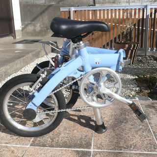 美品）ルノーＬＩＧＨＴ８ＡＬ－ＦＤＢ１４０ブルー　軽量アルミフレーム１４インチコンパクト折りたたみ自転車