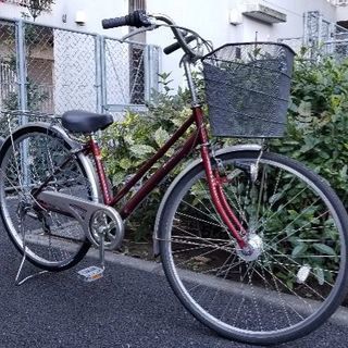 【自転車】シティサイクル 27インチ ギア6段 ライト自動点灯 ...