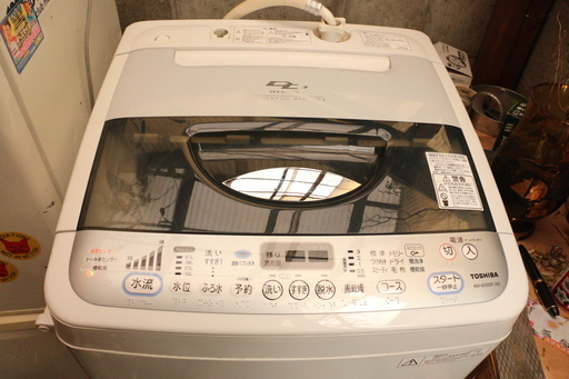 送料無料 2009年製 風乾燥 TOSHIBA 全自動洗濯機 6kg 2人暮らし 6キロ 洗濯機
