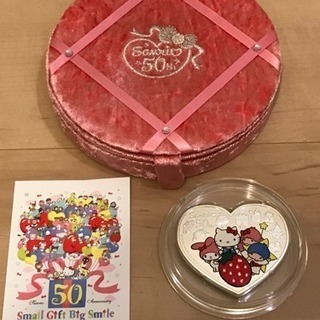 コレクション用コイン】サンリオ50周年 ハート型100gカラー銀貨 www ...