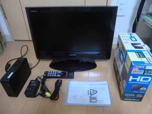 東芝液晶テレビ　レグザ１９Ｒ９０００難あり　外付ＨＤＤ付