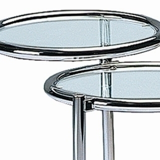 ☆ガラスサイドテーブル・キャスター付き、回転式小天板付き EC-10
