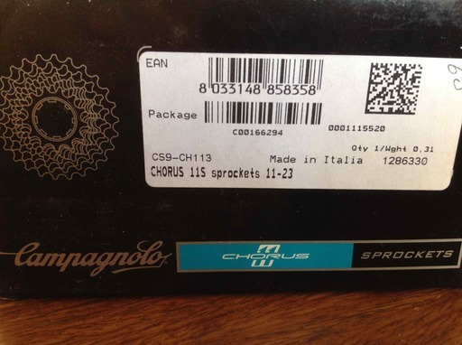新品の11速スプロケット(11-23) Campagnolo Chorus を売ります
