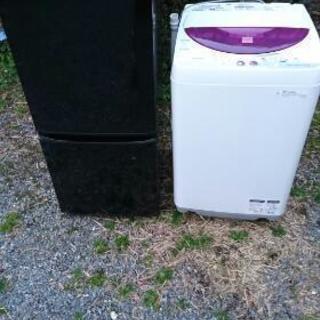 三菱冷蔵庫黒色 シャープ洗濯機 セット売り