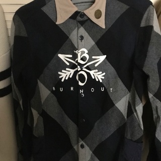 BURNOUT クロスドアローチェックシャツ ネイビー TAKUYA∞着用 美品