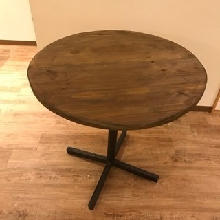 鉄足 木製テーブル 丸