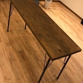 鉄足 木製長テーブル