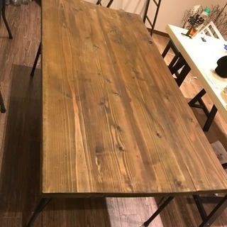 鉄足 木製テーブル 大