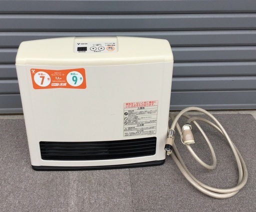 美品:都市ガスファンヒーター リンナイ・RC-K2403E-1 2012年製 2.4kw 7畳~9畳・ホース付