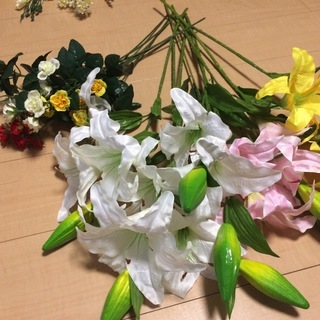 【美品】造花 （ユリ・ミニバラ）まとめ売り