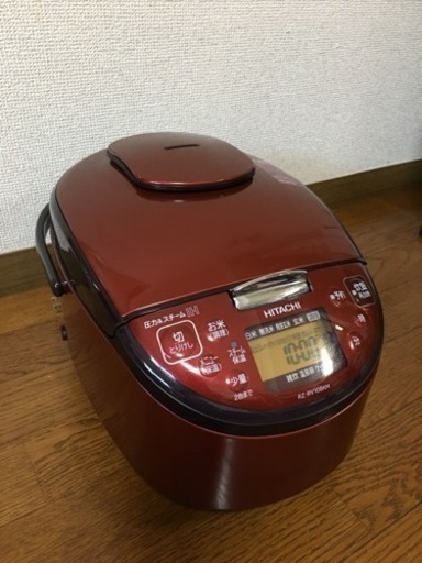 5年保証付日立 IH炊飯ジャー 「蒸気セーブ 極上炊き 圧力＆スチーム」（5.5合）RZ-RV10BKM-R レッド