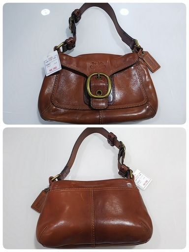 【高く買取るゾウ八幡東 直接引取】COACH ショルダーバッグ スモールフラップホーボー  ブラウン系 レザー 11427
